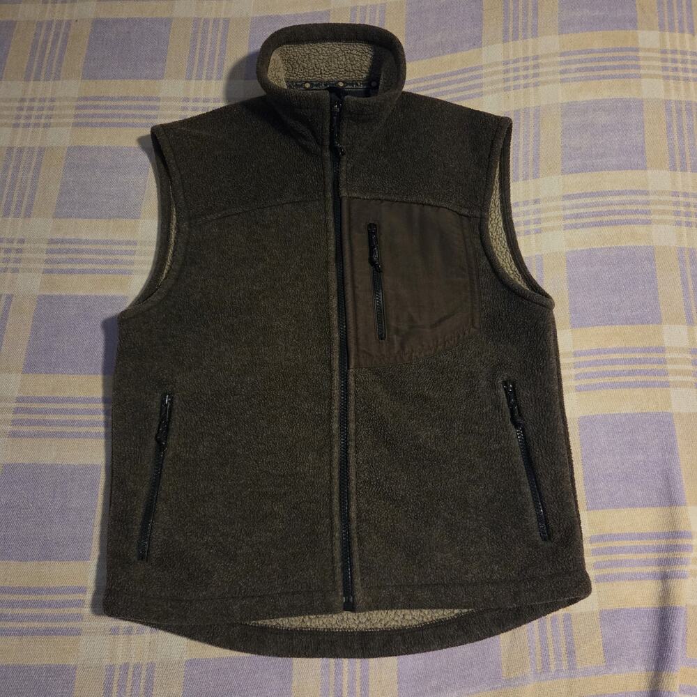 Wintergreen Northern Wear Vest Small Brown Polartec Fleece Full Zip Lined USA